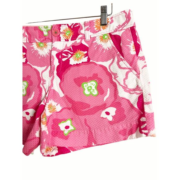 Lilly Pulitzer Callahan Pink Floral Print Mid Rise Casual Summer Shorts Size 6 - Picture 4 of 4
